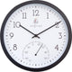 Nexttime calendula – orologio da esterno – 30,5 cm – metallo – bianco e nero – resistente alle intemperie – con termometro
