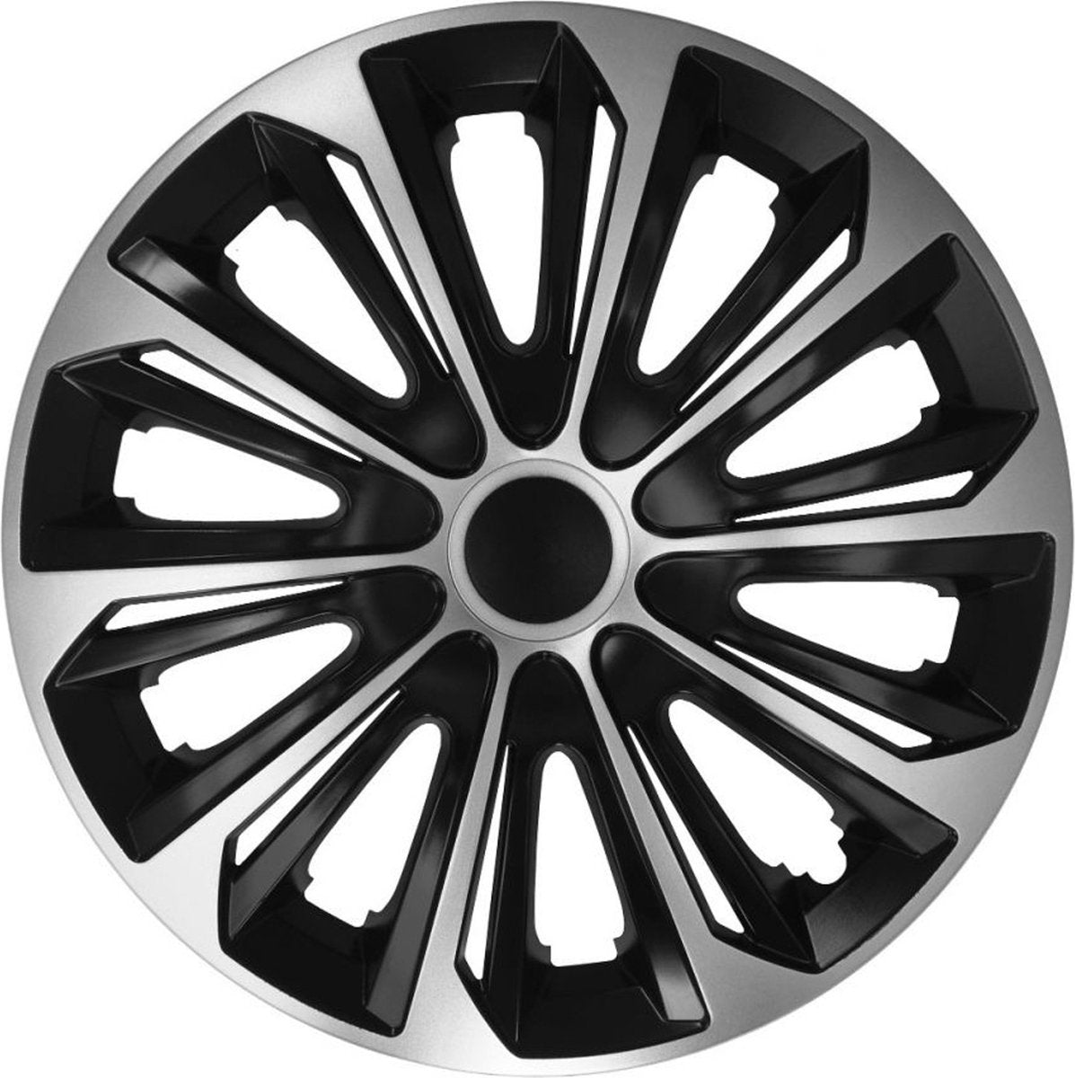 Nrm strong - coprimozzi - misura 15 - duocolor: nero argento - 4 pezzi