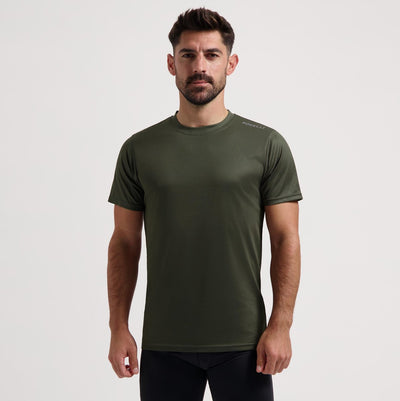 Maglia running promozionale Rogelli da uomo - maniche corte - verde militare - s