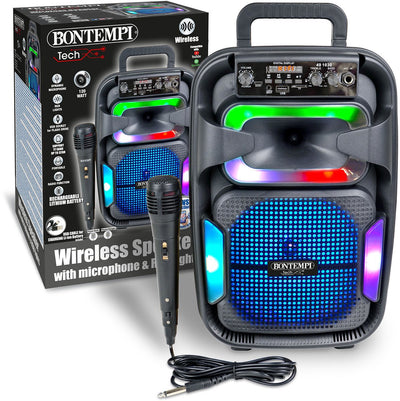 Bontempi spa bontempi - cassa di risonanza wireless con microfono ed effetti luminosi - altoparlante - karaoke
