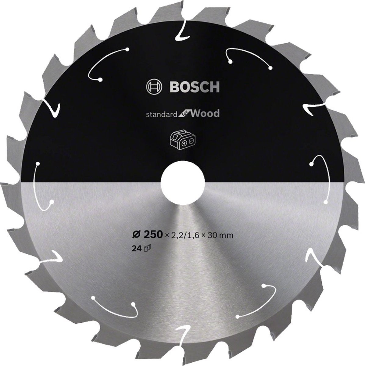 Hoja de sierra circular Bosch professional standard para madera 250 x 30 x 2,2 mm 24 dientes (2608837727)