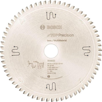 Bosch - hoja de sierra circular de máxima precisión ideal para múltiples materiales 216 x 30 x 2,3 mm, 64