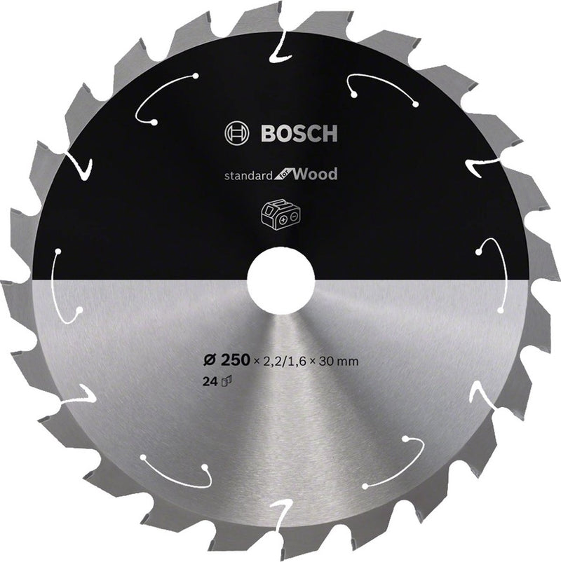 Hoja de sierra circular Bosch professional standard para madera 250 x 30 x 2,2 mm 24 dientes (2608837727)