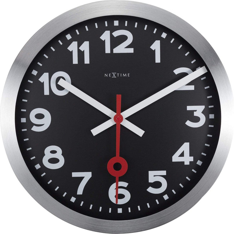 Estación Nexttime – reloj de pared – 35 cm – aluminio – negro