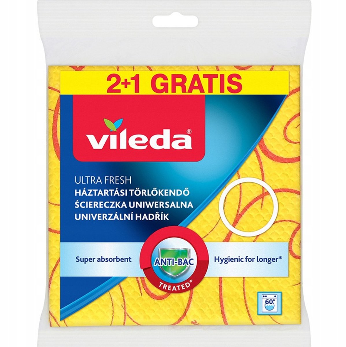Vileda - toallitas universales - iones de plata - microfibra - 39x36 cm