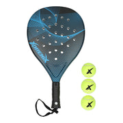 Adrenix padelset racket met 3 ballen - blauw - afbeelding 3