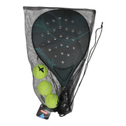 Adrenix padelset racket met 3 ballen - groen - afbeelding 2