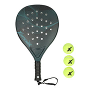 Adrenix padelset racket met 3 ballen - groen - afbeelding 3