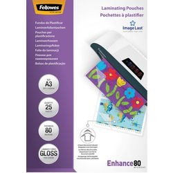 Bolsas para plastificar Fellowes 5396403 80 micras transparentes paquete de 25