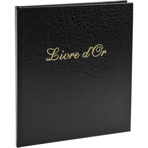 Guestbook exacompta 4991e black cardboard, PU, PVC