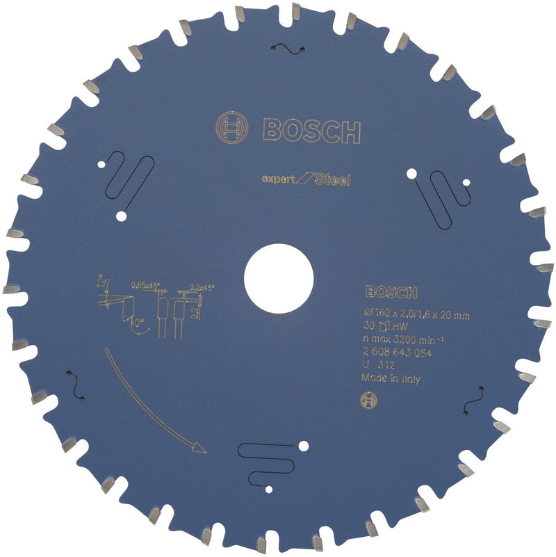 Hoja de sierra circular Bosch expert para acero 160 x 20 x 2,0 mm, 30