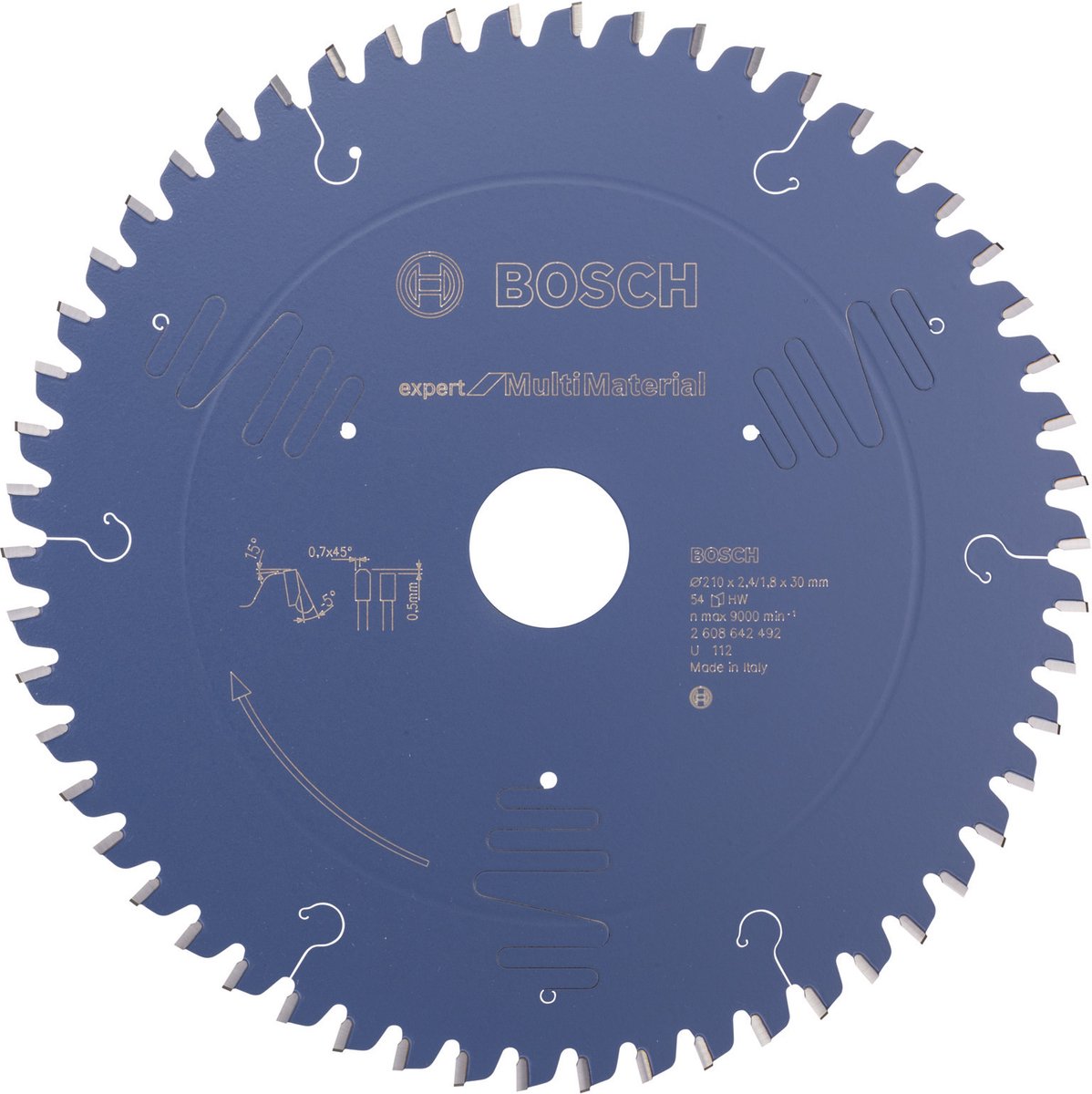 Bosch - hoja de sierra circular expert para múltiples materiales 210 x 30 x 2,4 mm, 54