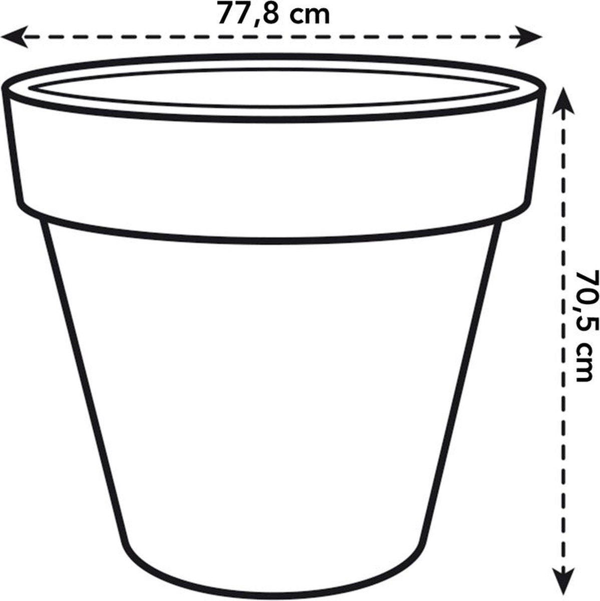 Elho pure round 80 - macetero grande para interior y exterior - de plástico reciclado - ø 77,0 x h 70,0 cm - lino blanco