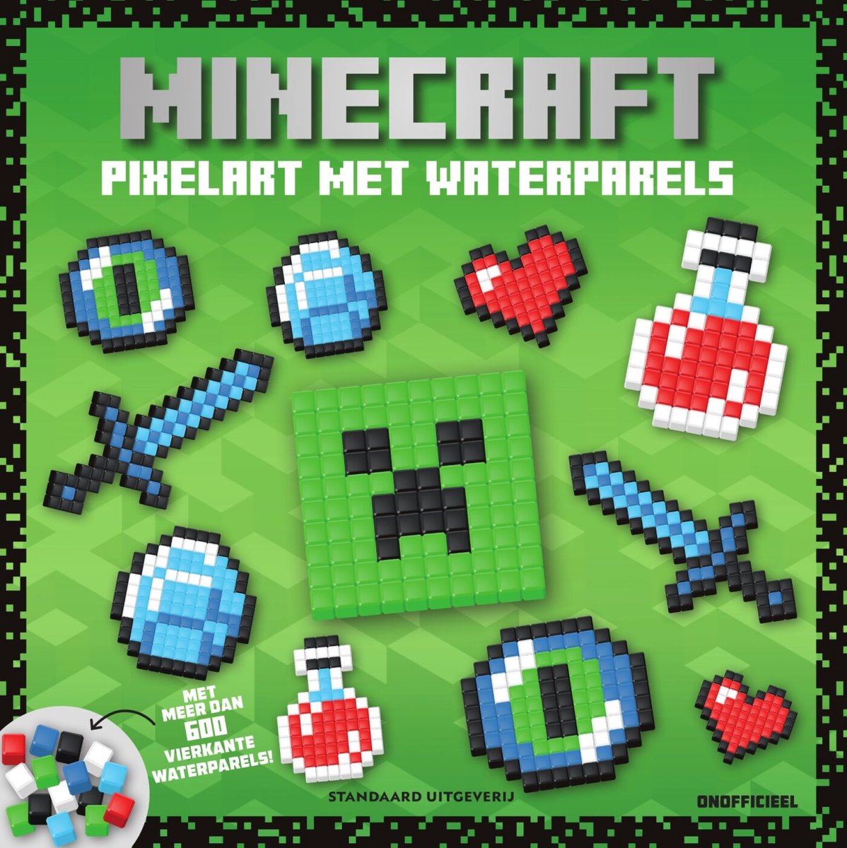 Minecraft 1 - pixel art con cuentas de agua