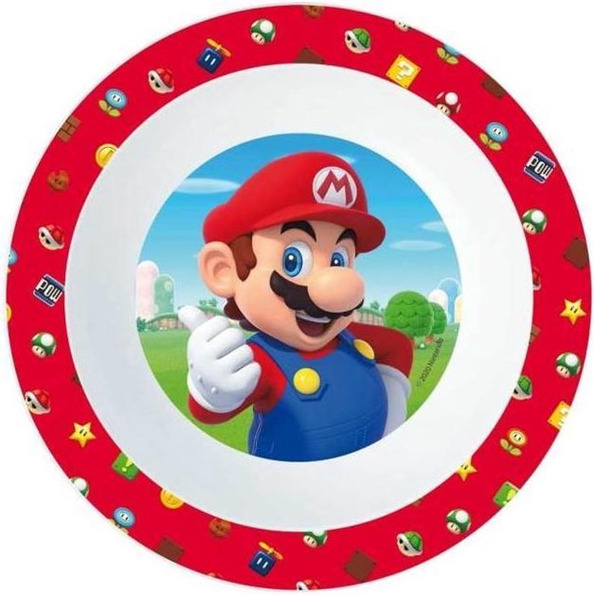 Stor schaaltje super mario bros junior 16 x 4 cm rood wit