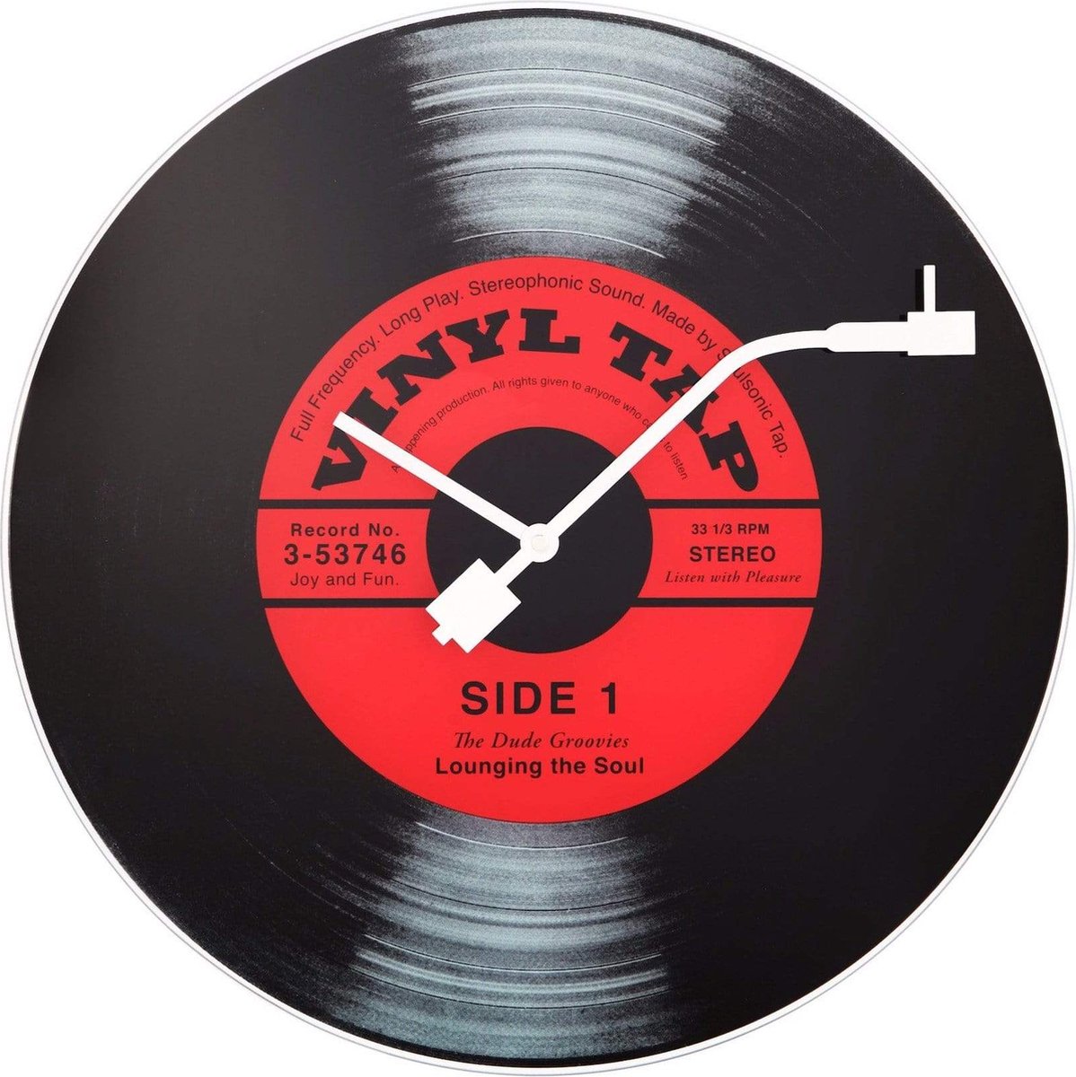 Rubinetto in vinile Nexttime – orologio da parete silenzioso – 43 cm – vetro – nero