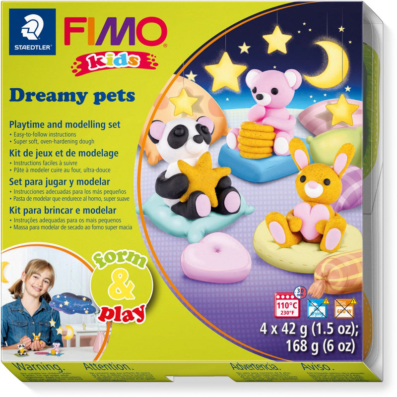 Fimo kids 8034 - arcilla para modelar que se endurece al horno - juego de formas para mascotas de ensueño