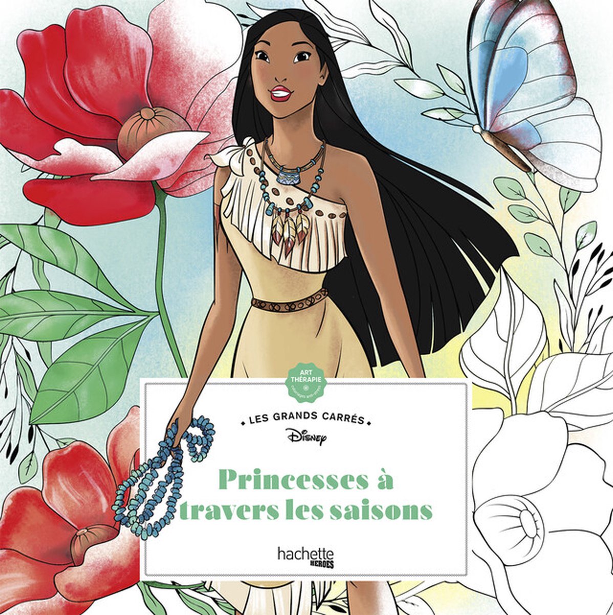 Hachette heroes disney les grands carrés disney princesses à travers les saisons - - libro para colorear para adultos