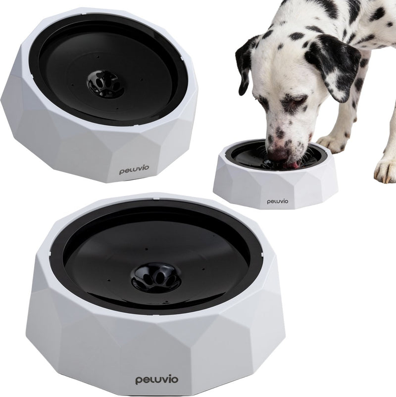 Abbeveratoio antispruzzo per cani Peluvio surfa - 1l - protezione bordi disco galleggiante - filtro per particelle di pelo - ABS robusto - resistente agli schizzi, pronto per il viaggio