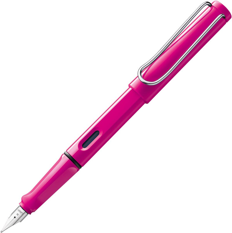 Lamy safari pink vulpen – vulpen met ergonomische grip gepolijnde stalen penpunt in lijndikte b – duurzaam asa-kunststof – inclusief t 10 blauwe inktpatroon – rechtshandig