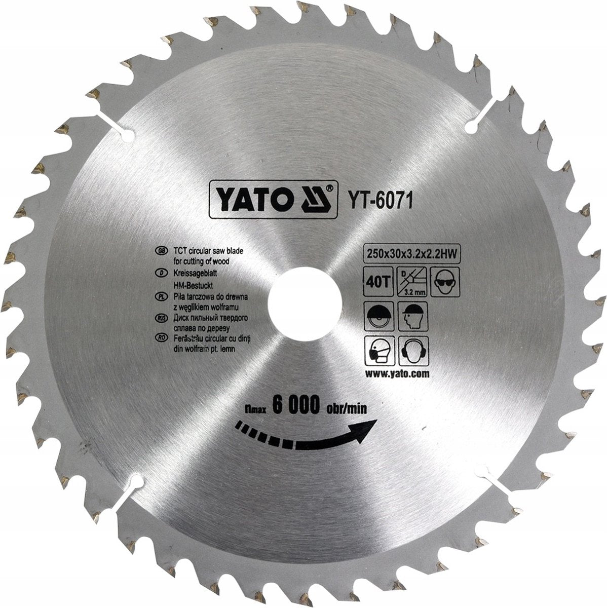 Yato cirkelzaagblad ø250 mm - 40t - binnendiameter 30 mm