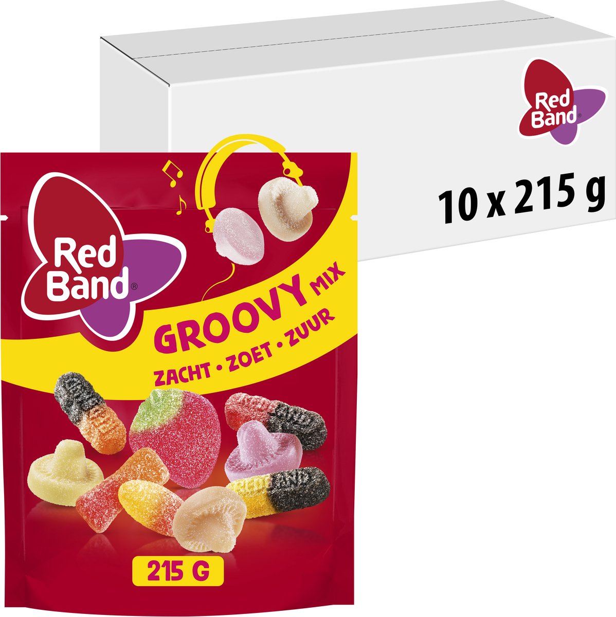 Mezcla de caramelos de banda roja groovy - caramelo - suave - agridulce - 10x215g