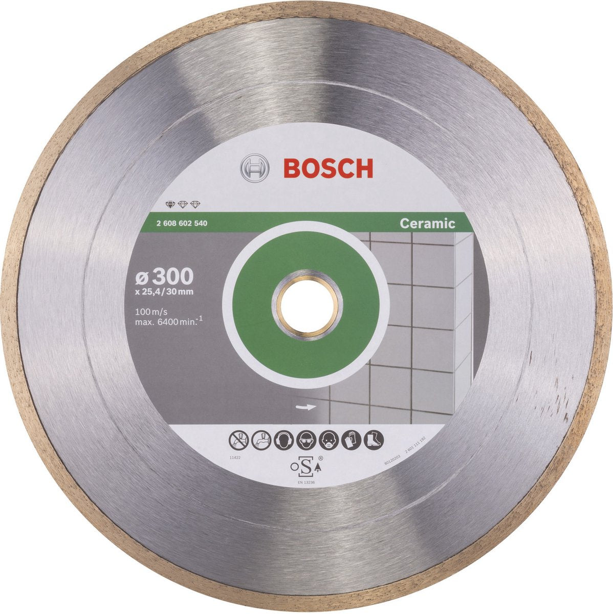 Bosch - disco de corte diamantado estándar para cerámica 300 x 30+25,40 x 2 x 7 mm