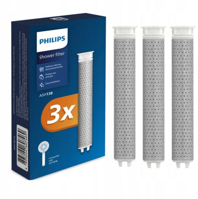 Philips shower head + 3 shower filters - total 4 filters for 4 months of skin and hair protection - top quality - well-known brand