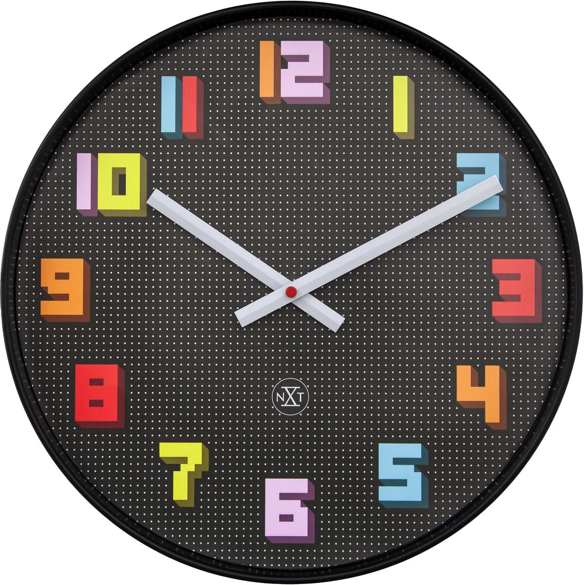 Nextime nxt game – wandklok – 35 cm – abs – zwart multicolor – stil