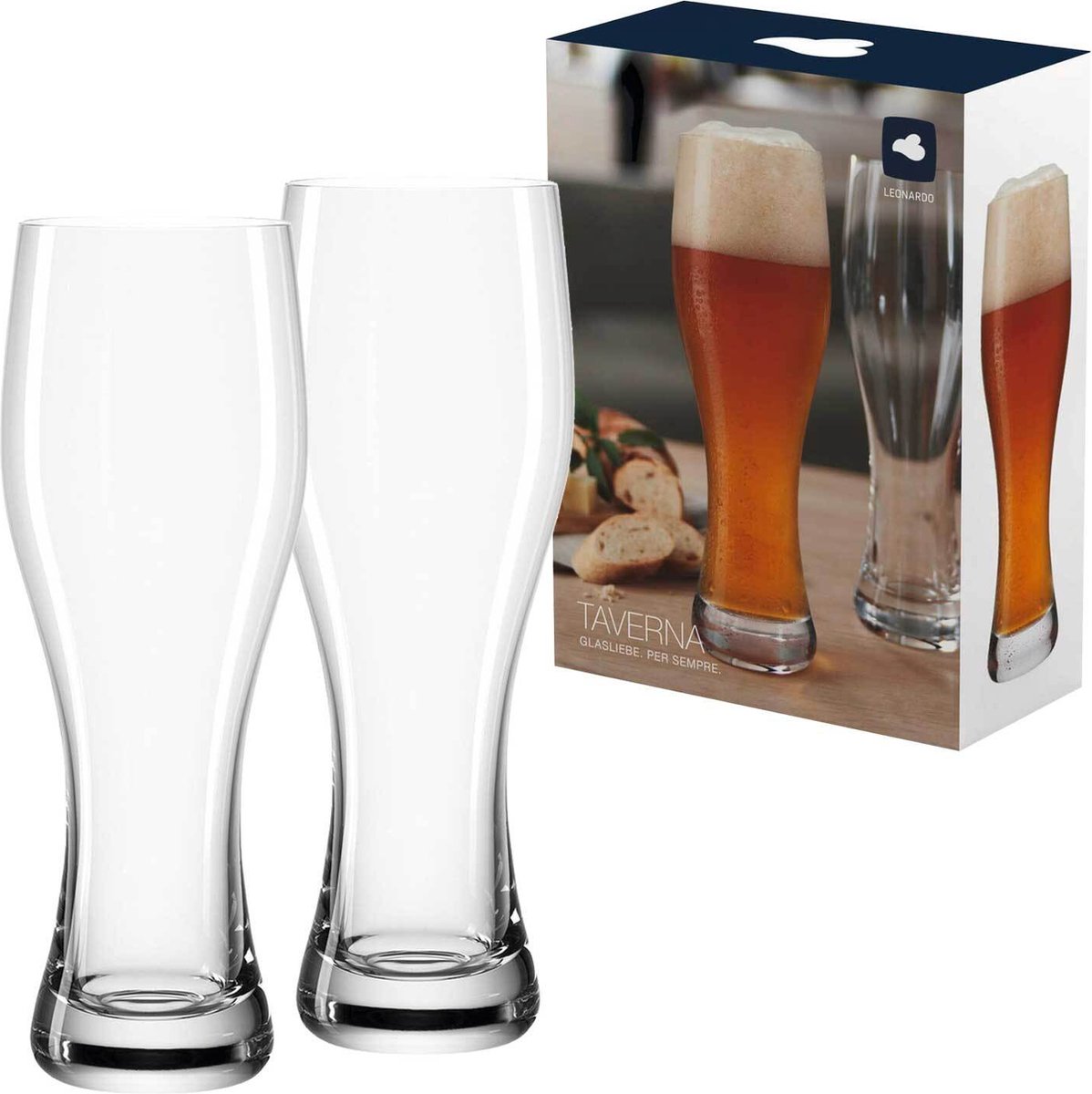 Bicchiere da birra speciale Leonardo Taverna - 500 ml - 2 pezzi