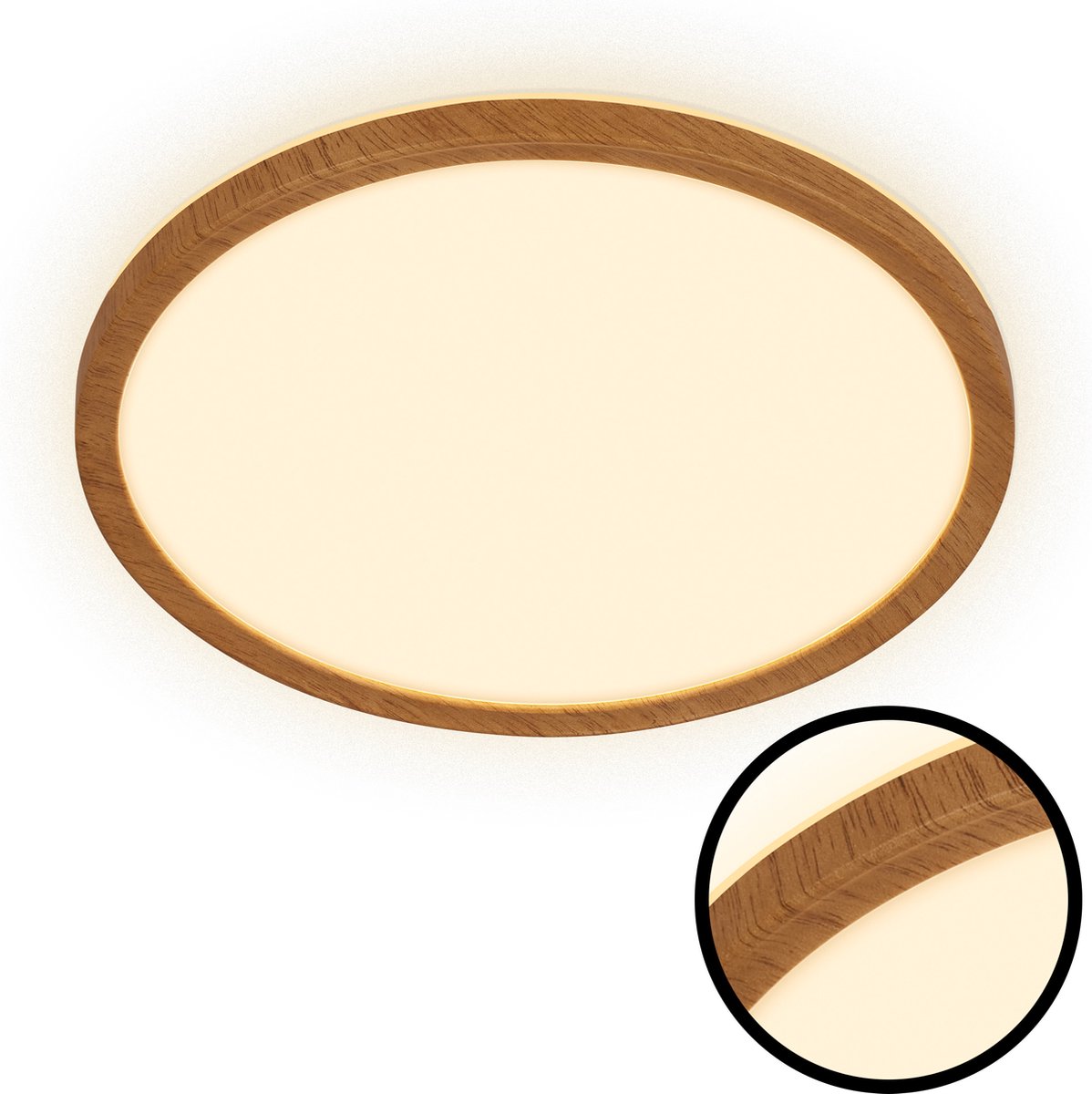 Briloner tava wood - Lampada da soffitto a LED con aspetto legno - lampada da soffitto a luce indiretta - luce bianca calda - ø29 - 18w