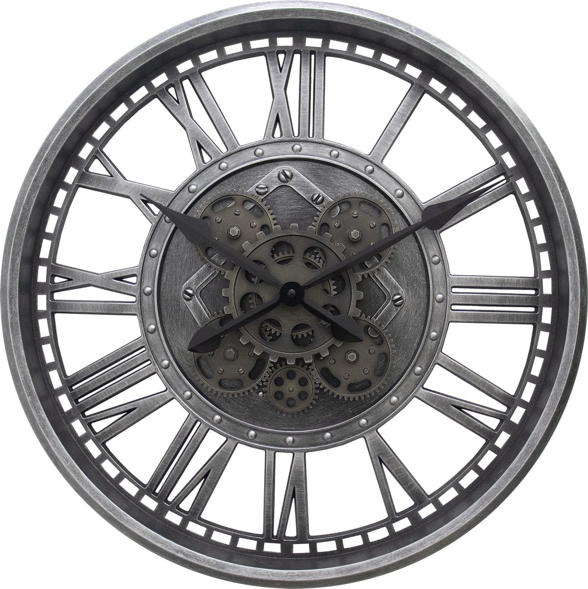 Technoline wt 1585 - orologio da parete - quarzo - movimento degli ingranaggi tramite batteria supplementare - numeri romani - grigio - argento - nero - ∅ 50,8 cm