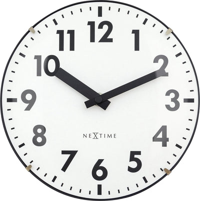 Nexttime duomo mini – table wall clock – 20 cm – domed glass – white – silent