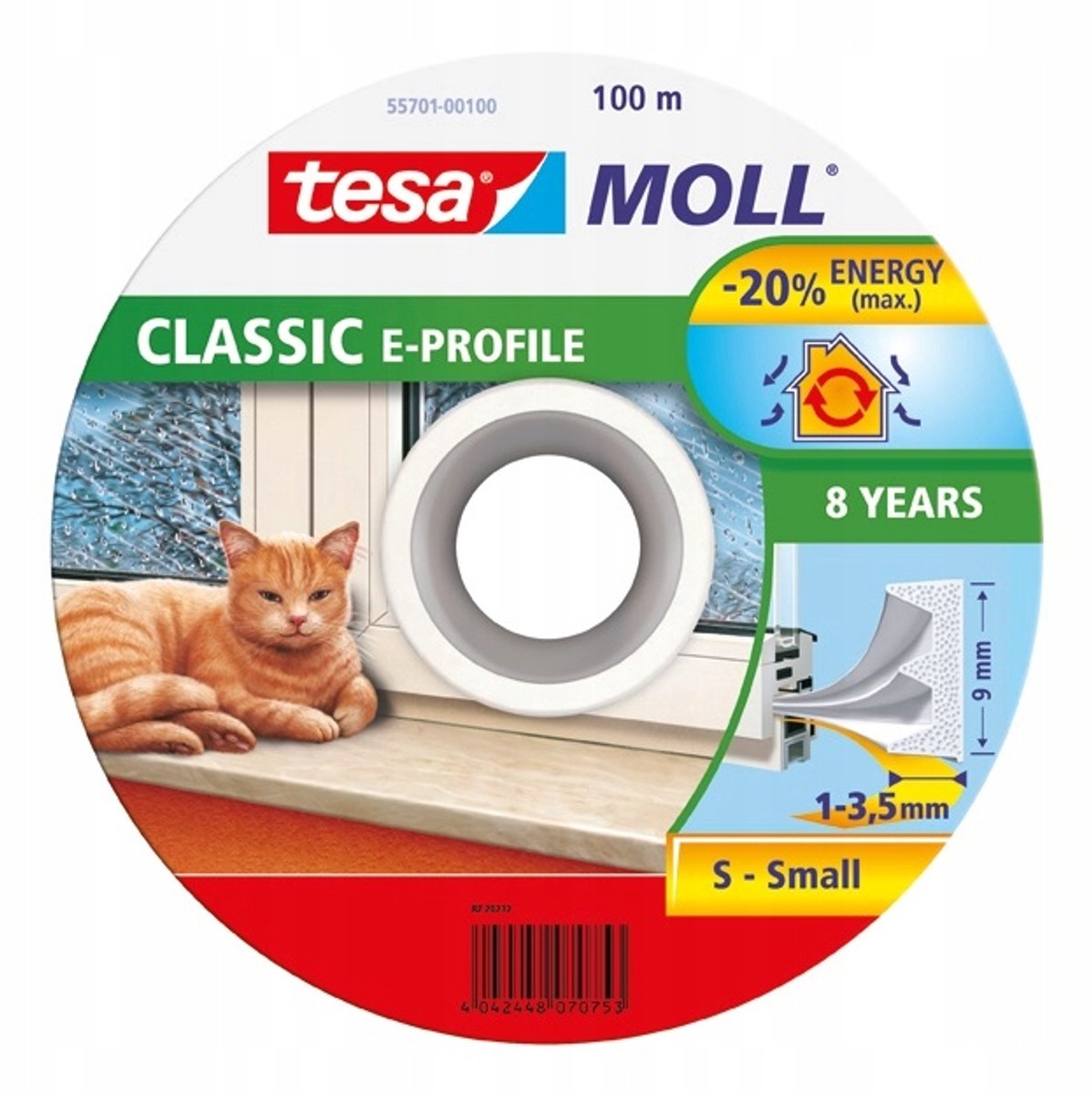 Tesa - serie moll - burlete de goma blanco - 100m - perfil electrónico