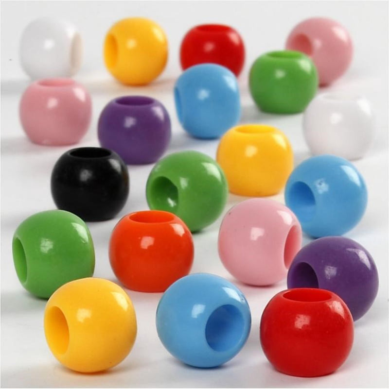 Perline pony della Creative Company, d 10 mm, dimensione del buco 4,5 mm, ca. 186 pezzi, 65 g, 110 ml 1 scatola