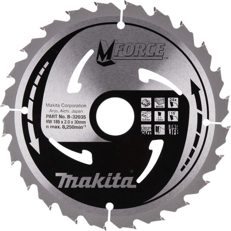 Accessori Makita lama per sega circolare | legno | mforza | 185x30x2,0 24t15g - b-32035
