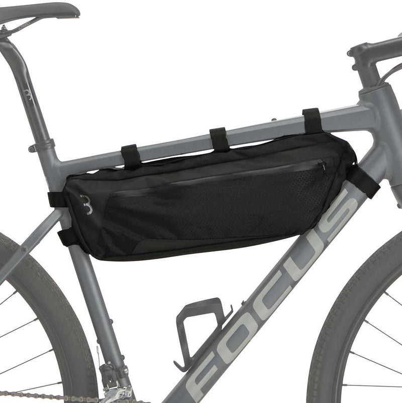 Bbb borsa da telaio per bici da strada bici da ghiaia 5 litri - borsa da bicicletta resistente all'acqua per bikepacking - regolabile - borse per bikepacking - middle mate large bsb-142