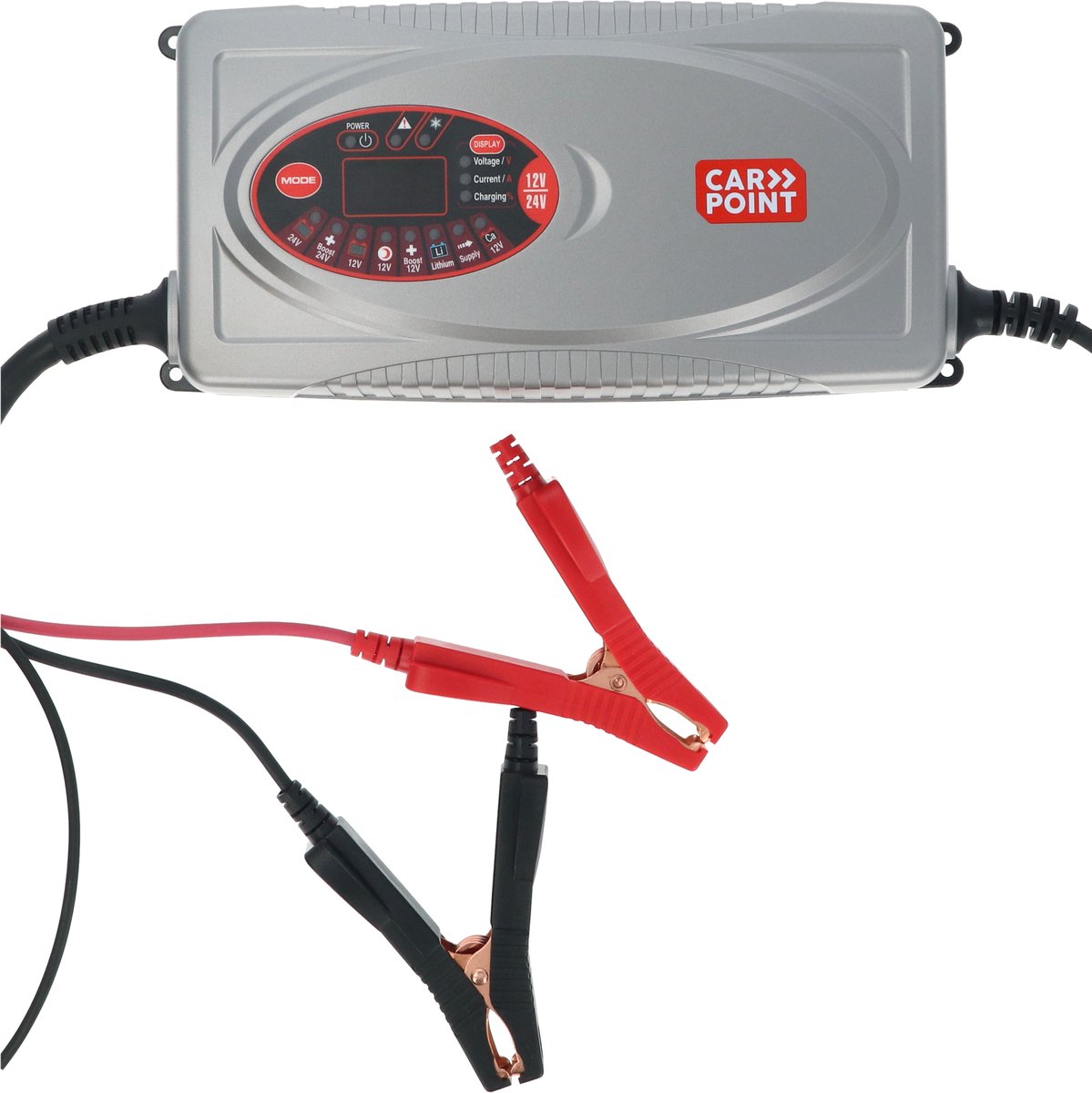 Cargador de batería carpoint bx-5m 12v 24v - totalmente automático - ciclo de carga en 9 pasos - carga rápida y función de memoria - corriente de carga 25 amperios - litio