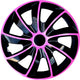 Nrm quad bicolour - wieldoppen 14 - set van 4 stuks kunststof - roze zwart