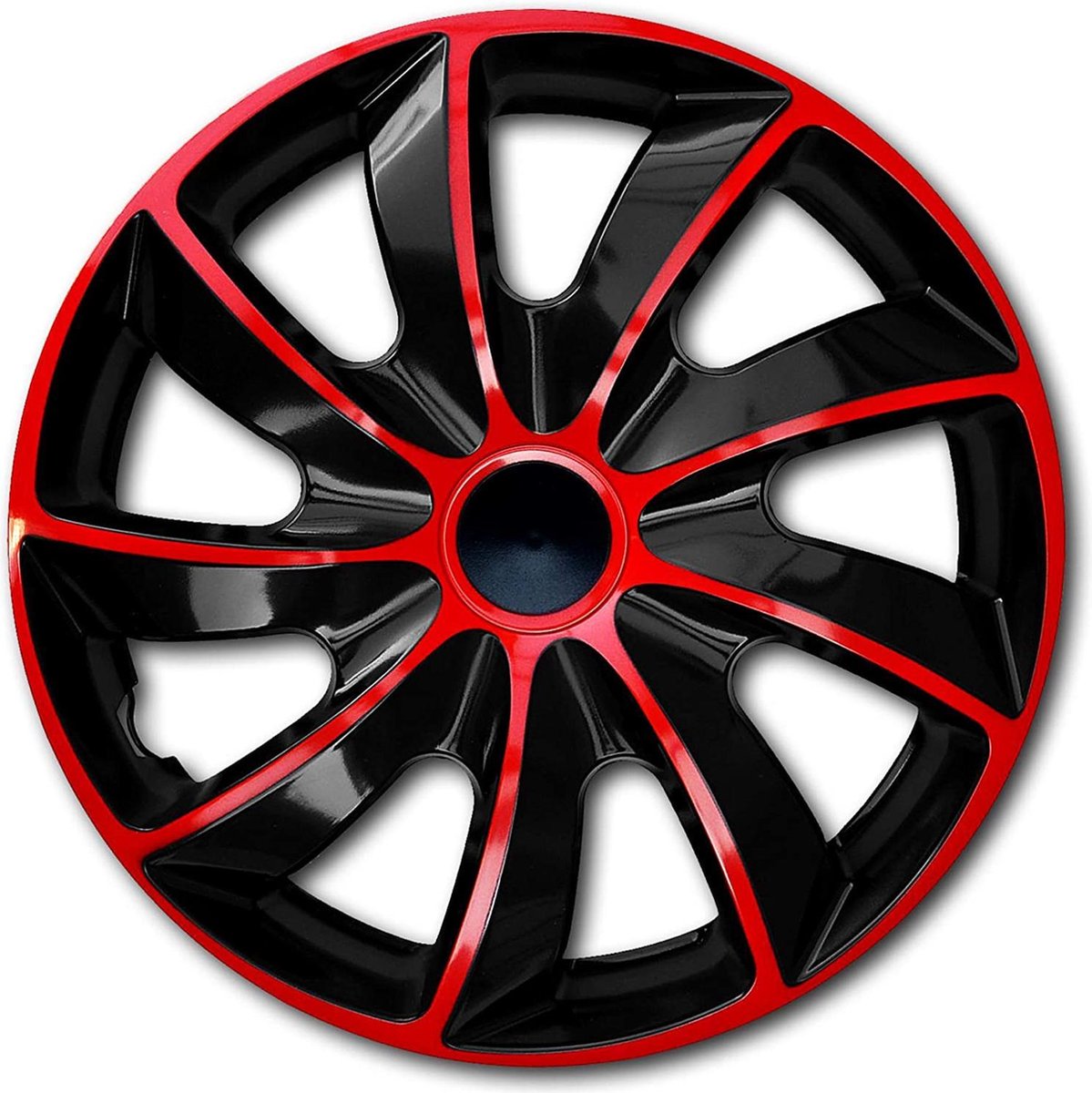 Quad 13 wieldoppen - rood en zwart, set van 4 stuks