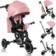Triciclo Lionelo tris plus 2in1 - triciclo carrozzina - sedile girevole a 360° - da 9 mesi a 5 anni (25 kg) - grandi ruote antiforatura in PU - schienale regolabile - volante per genitori - funzione ruota libera - incluso set accessori