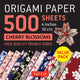 Merkloos sans marque origami paper 500 sheets cherry blossoms 4 (10 cm)