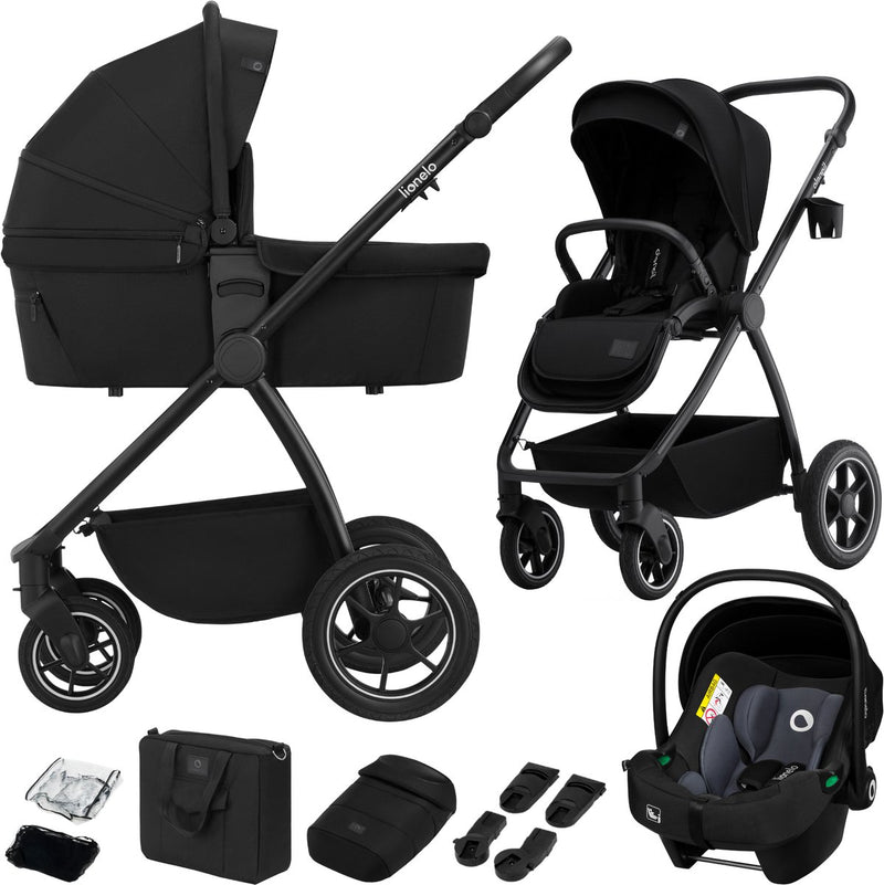 Silla de paseo Lionelo Meril 3 en 1 - silla de paseo - capazo XL, silla de paseo con certificación ADAC - ruedas todoterreno - set completo de accesorios - UPF50+