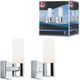 Lampada da specchio Paulmann LED Gemini IP44 E14 230V max. 2x20W dimmerabile cromo, satinato
