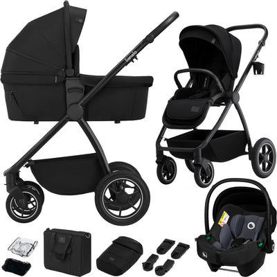 Passeggino Lionelo Meril 3in1 - passeggino - navicella XL, seggiolino auto certificato ADAC per passeggino - ruote fuoristrada - set completo di accessori - UPF50+