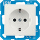 Ion industries stopcontact met randaarde - e1 alpin wit glanzend (10.302.014) - wandcontactdoos