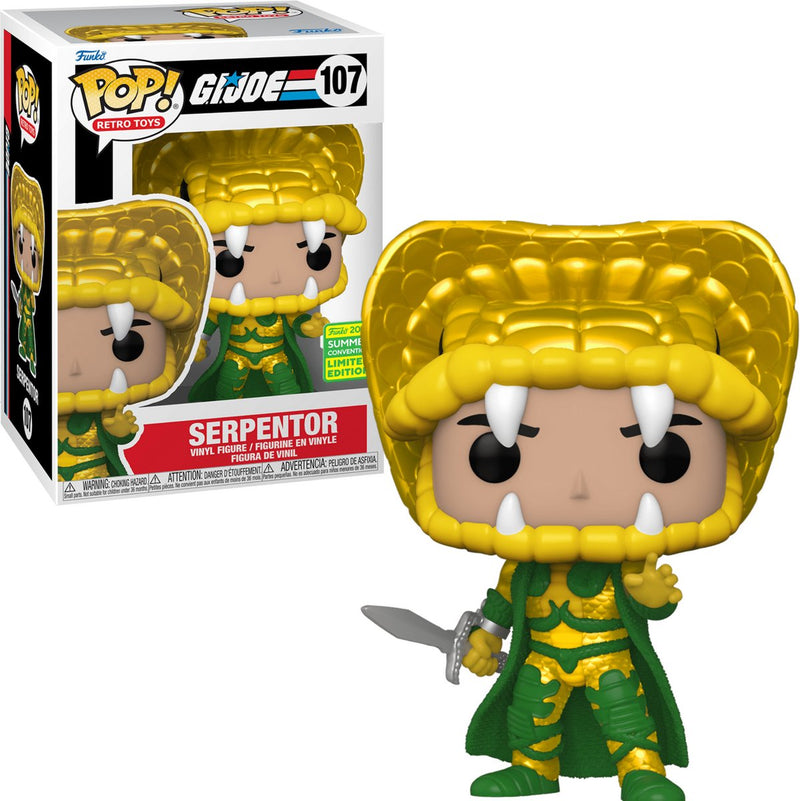 ¡Funko pop! soldado americano. joe - serpentor # 107 - exclusivo de la comic-con de san diego 2022
