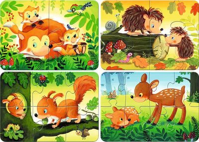 Ravensburger jigsaw puzzle Small animal families, 4in1