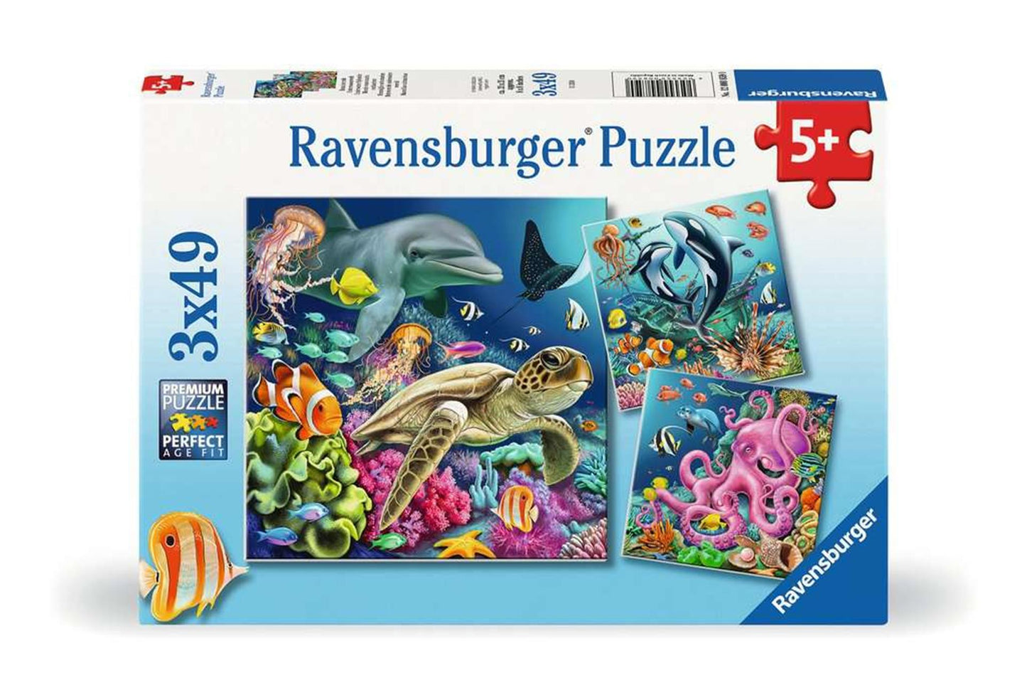Ravensburger Jigsaw Puzzle encantador de un mundo submarino, 3x49st.