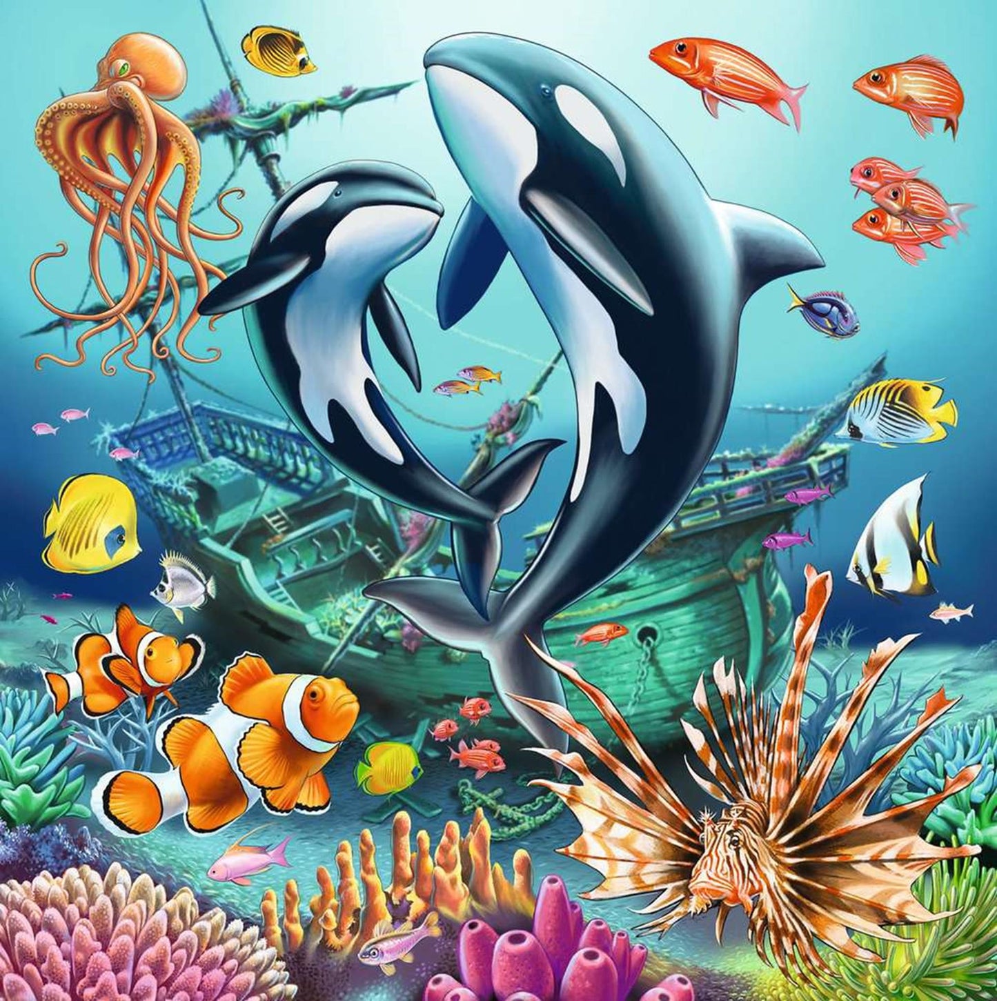 Ravensburger Jigsaw Puzzle encantador de un mundo submarino, 3x49st.
